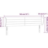  Uzglavlje s ušima svjetlosivo 183x23x78/88 cm baršunasto | shoptok.hr