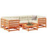 vidaXL 7-dijelni set vrtnih sofa s jastucima voštano smeđi od borovine | shoptok.hr