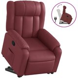 vidaXL Naslonjač na podizanje od umjetne kože crvena boja vina | shoptok.hr