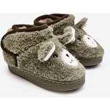 Kesi Children's insulated slippers with teddy bear, green Eberra Cene