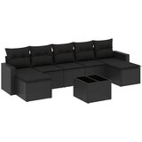  8-dijelni set vrtnih sofa od poliratana s jastucima crni | shoptok.hr