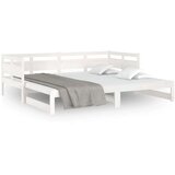  Izvlečna dnevna postelja bela trdna borovina 2x(90x200) cm, (20601226) | Shoptok.si