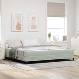 vidaXL Postelja boxspring z vzmetnico Svetlo siva 200 x 200 cm Žamet Cene