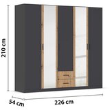Modern Living Omara Za Oblačila Despina, Temno Siva, Barva Hrasta | Shoptok.si