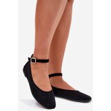 Boto Eco Suede Ballet Flats With Strap And Buckle Black Deomira | ePonuda.com