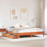 Maison Chic Posteljni okvir - Dvoposteljna postelja - Zakonska postelja brez vzmetnice vošč. rjav 180x200 cm borovina-J4581, (21763255) | Shoptok.si