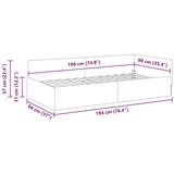 vidaXL Kotna postelja Taupe 90 x 190 cm Tkanina in oblikovan les | Shoptok.si