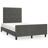 The Living Store Posteljni okvir z vzglavjem temno siv 120x190 cm žamet - Posteljni Okvir Z Vzglavjem, (21450812) | Shoptok.si