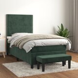  The Living Store Box spring postelja z vzmetnico temno zelena 80x200 cm žamet - Box Spring Postelja, (21519547) | Shoptok.si