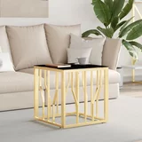  Stolić za kavu zlatni 50x50x50 cm nehrđajući čelik i staklo