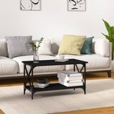 The Living Store Klubska mizica črna 80x45x45 cm inženirski les in železo - Klubska Mizica, (21574086) | Shoptok.si
