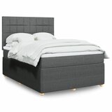 vidaXL Box spring postelja z vzmetnico temno siva 160x200 cm blago | Shoptok.si