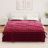  Lažni zec deka Bordeaux Crvena 240 x 270 cm Poliester | shoptok.hr
