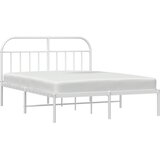  Metalni okvir za krevet s uzglavljem bijeli 140 x 190 cm | shoptok.hr