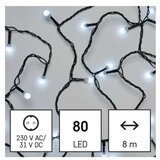  LED božična cherry veriga – kroglice, 8 m, zunanja in notranja, hladna bela, programi | Shoptok.si
