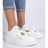 D/CEO marka niezdefiniowana White women's sneakers decorated with a teddy bear Milonel | ePonuda.com