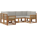 vidaXL Zunanja garnitura za sedenje 6 pcs Naravna in svetlo siva, (5000280551) | Shoptok.si