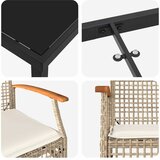  Vrtni set za objed s jastukom 7 pcs Bež i crna Ratan | shoptok.hr