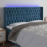  Posteljno vzglavje temno modro 183x16x118/128 cm žamet, (20953622) | Shoptok.si