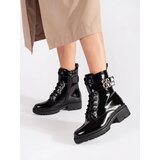 Shelvt Black patent leather boots for women | ePonuda.com