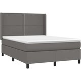  Box spring postelja z vzmetnico siv 140x200 cm umetno usnje, (20723821) | Shoptok.si