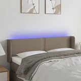 vidaXL LED uzglavlje smeđesivo 147x16x78/88 cm od tkanine