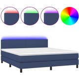  box spring s madracem LED plavi 160x200 cm od tkanine | shoptok.hr
