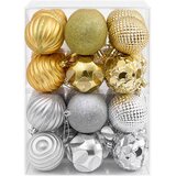  Set božićnih kuglica 36 kom. Srebrna i zlatna 6 cm Polistiren | shoptok.hr
