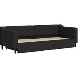  Dnevni krevet na razvlačenje s ladicama crni 80x200 cm tkanina | shoptok.hr
