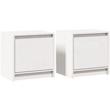 Furnova Nočna omarica 2 kosa bela 40x30,5x40 cm trdna borovina, (21928056) | Shoptok.si