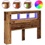 Maison Chic led posteljno vzglavje - vzglavna omarica - nočna omarica starinski les 140x18,5x103,5 cm inž. les, (21711196) Cene