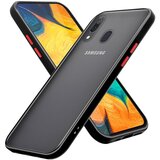 Cadorabo Ohišje, združljiv s Samsungom v zamrznjenih črnih - rdečih tipkah - hibridni zaščitni pokrov s silikonom TPU v notranjosti in mat plastičnim hrbtom, (20567062) Cene