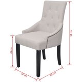  242402 dining chairs 2 pcs cream grey fabric | shoptok.hr