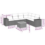  7-dijelni set vrtnih sofa od poliratana s jastucima crni | shoptok.hr