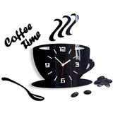  Moderne stenske ure COFFE TIME 3D BLACK NH045-black (stenske) | Shoptok.si