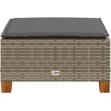  Vrtni tabure s jastukom sivi 63,5x56x32 cm od poliratana | shoptok.hr