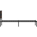 vidaXL Posteljni okvir brez vzmetnice z vzglavjem rjavi 100x200 cm | Shoptok.si