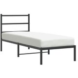 Maison Chic Kovinski Posteljni okvir - Enojna postelja - Postelja za odrasle z vzglavjem črn 80x200 cm, (21694703) | Shoptok.si