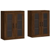 Maison Chic Stenska omarica - Zidna omarica 2 kosa rjavi hrast inženirski les iu1252, (22063513) | Shoptok.si