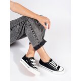 SEASTAR Black classic women's sneakers laced on a platform | Shoptok.si