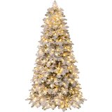 Costway Umetno božično drevo z lučkami LED in snegom 210 cm, (5000085752) Cene