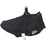 vidaXL Pasji plašč s pasom Nepremočljiv odsevni črn 3XL | Shoptok.si