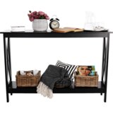 Kondela Konzolna miza, črna, APOLOS | Shoptok.si