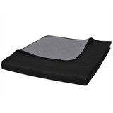 vidaXL Dvostrani prošiveni Prekrivač Crni/Sivi 170 x 210 cm Cijene