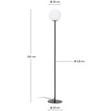 Kave Home Bijela/crna stojeća svjetiljka sa staklenim sjenilom (visina 155 cm) Brisia – | shoptok.hr