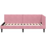 vidaXL Kotna postelja Drugo Roza 90 x 190 cm Samet in sodobno leseno | Shoptok.si
