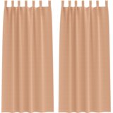 vidaXL Zavjese sa zavjesama 2 pcs Svjetlosmeđa 245 x 140 cm Poliester | shoptok.hr