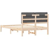  Krevetni okvir s tapiciranim uzglavljem Prirodna i tamno siva - Prirodna i tamno siva 120 x 200 cm | shoptok.hr