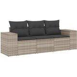 Maison Chic Seti vrtnega pohištva - Vrtna garnitura - Vrtni pohištvo set 3-delna z blazinami siv poli ratan, (21811393) | Shoptok.si