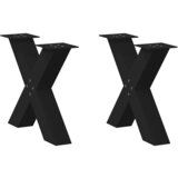 Furnova Noge kavne mize v obliki črke X 2 kosa črna 60x(42-43) cm jeklo, (21914405) Cene